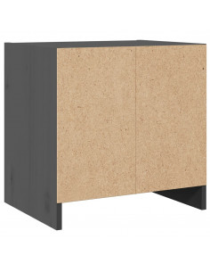 Comodini 2 pz Grigi 40x30,5x40 cm in Legno Massello di Pino