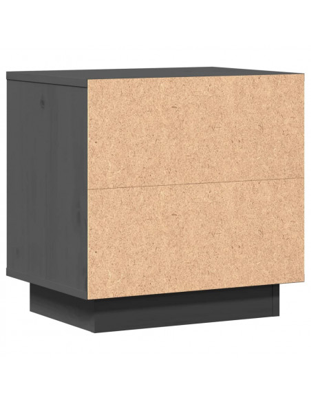 Comodini 2 pz Grigi 40x30x40 cm in Legno Massello di Pino
