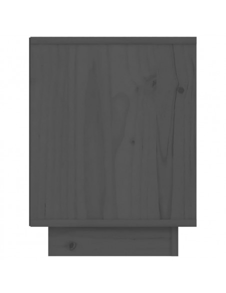 Comodini 2 pz Grigi 40x30x40 cm in Legno Massello di Pino