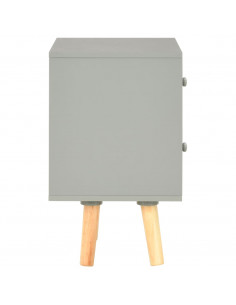 Comodini 2 pz Grigi 40x30x50 cm Legno Massello di Pino