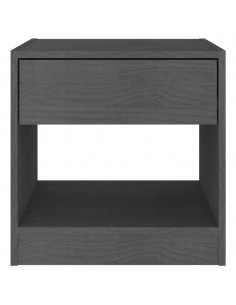 Comodini 2 pz Grigi 40x31x40 cm in Legno Massello di Pino