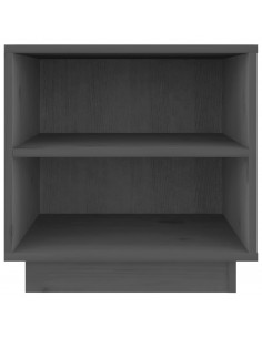 Comodini 2 pz Grigi 40x34x40 cm in Legno Massello di Pino
