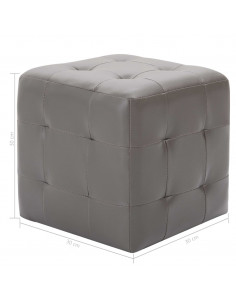 Comodini 2 pz Grigio 30x30x30 cm in Similpelle