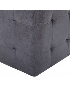 Comodini 2 pz Grigio 30x30x30 cm in Similpelle Scamosciata