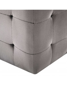 Comodini 2 pz Grigio 30x30x30 cm in Tessuto Vellutato