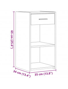 Comodini 2 pz Grigio Cemento 35x34x65 cm in Legno Multistrato