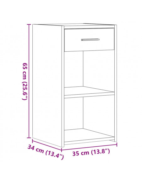 Comodini 2 pz Grigio Cemento 35x34x65 cm in Legno Multistrato