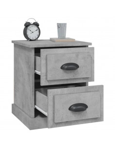 Comodini 2 pz Grigio Cemento 39x39x47,5 cm in Legno Multistrato