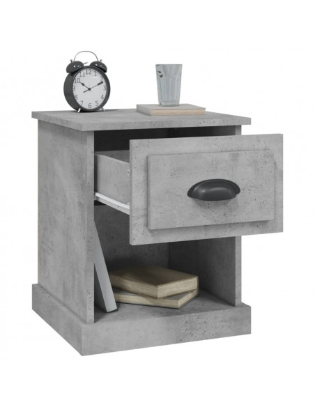 Comodini 2 pz Grigio Cemento 39x39x47,5 cm in Legno Multistrato