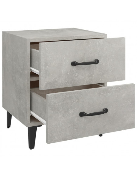 Comodini 2 pz Grigio Cemento 40x35x47,5 cm