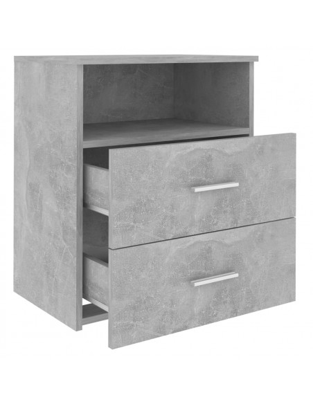 Comodini 2 pz Grigio Cemento 50x32x60 cm
