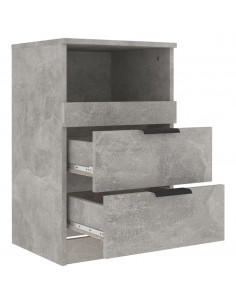 Comodini 2 pz Grigio Cemento in Legno Multistrato