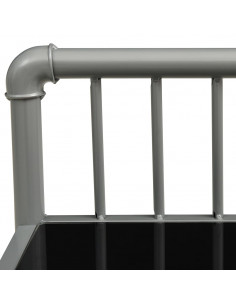 Comodini 2 pz Grigio e Nero in Metallo e Vetro