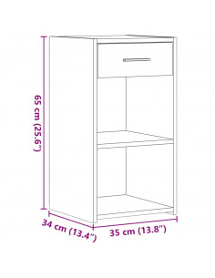 Comodini 2 pz Grigio Sonoma 35x34x65 cm in Legno Multistrato