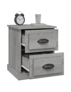 Comodini 2 pz Grigio Sonoma 39x39x47,5 cm in Legno Multistrato