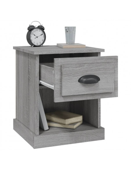 Comodini 2 pz Grigio Sonoma 39x39x47,5 cm in Legno Multistrato