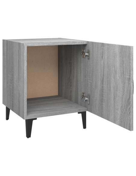 Comodini 2 pz Grigio Sonoma in Legno Multistrato