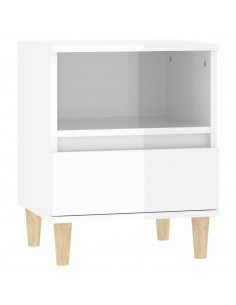 Comodini 2 pz in Bianco Lucido 40x35x50 cm