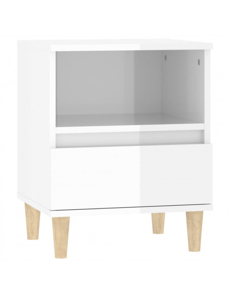 Comodini 2 pz in Bianco Lucido 40x35x50 cm