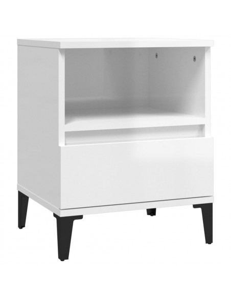 Comodini 2 pz in Bianco Lucido 40x35x50 cm