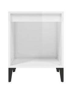 Comodini 2 pz in Bianco Lucido 40x35x50 cm