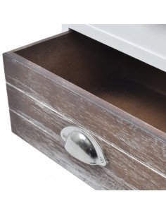 Comodini 2 pz Marrone e Bianco