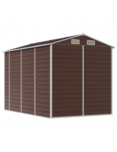 Capanno da Giardino Marrone 191x300x198 cm in Acciaio Zincato 2