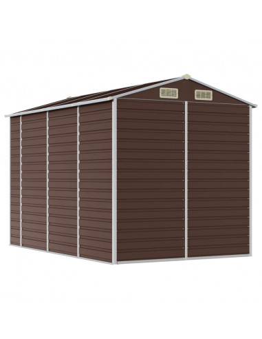 Capanno da Giardino Marrone 191x300x198 cm in Acciaio Zincato