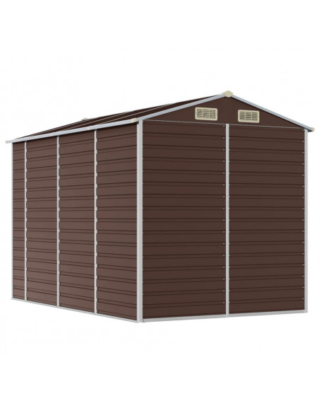Capanno da Giardino Marrone 191x300x198 cm in Acciaio Zincato