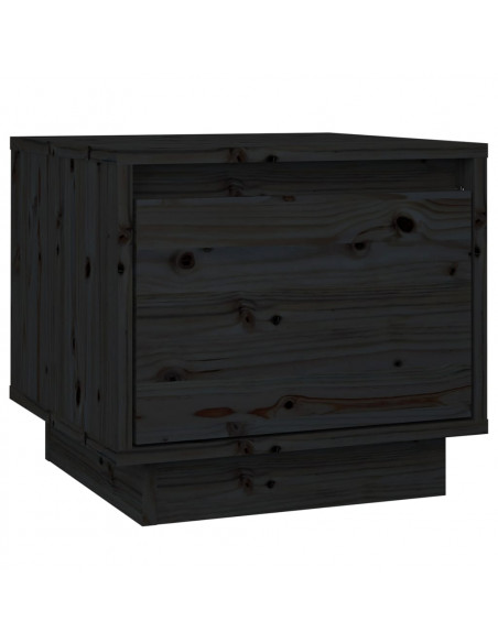 Comodini 2 pz Neri 35x34x32 cm in Legno Massello di Pino