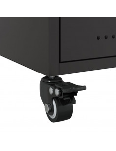 Comodini 2 pz Neri 36x39x43,5 cm in Acciaio