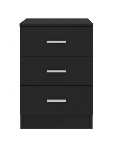 Comodini 2 pz Neri 38x35x56 cm in Legno Ingegnerizzato