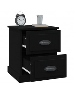 Comodini 2 pz Neri 39x39x47,5 cm in Legno Multistrato