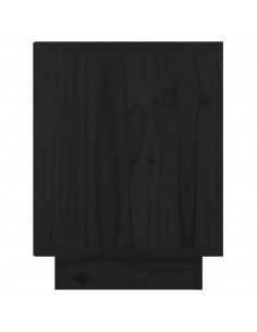 Comodini 2 pz Neri 40x30x40 cm in Legno Massello di Pino