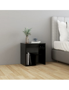 Comodini 2 pz Neri 40x30x40 cm in Legno Multistrato