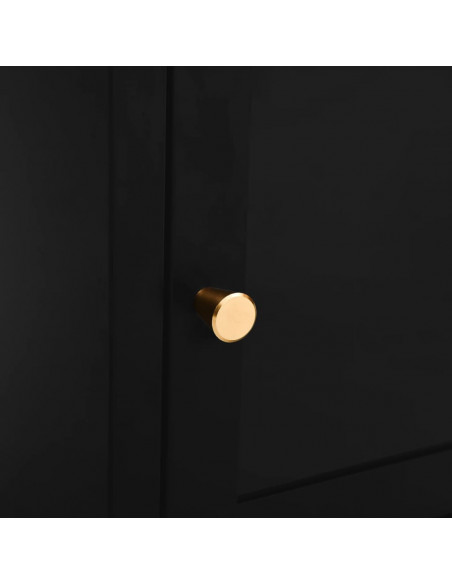 Comodini 2 pz Neri 40x30x54,5 cm Acciaio e Vetro