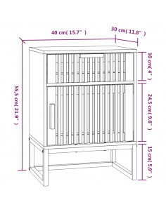 Comodini 2 pz Neri 40x30x55,5 cm Legno Multistrato e Ferro