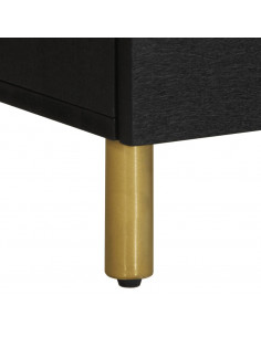 Comodini 2 pz Neri 40x33x46 cm in Legno Massello di Mango