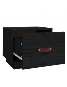 Comodini 2 pz Neri 40x34x35 cm in Legno Massello di Pino