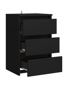 Comodini 2 pz Neri 40x35x62,5 cm in Legno Multistrato