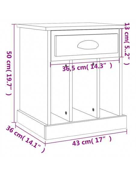Comodini 2 pz Neri 43x36x50 cm