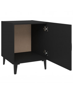 Comodini 2 pz Neri in Legno Multistrato