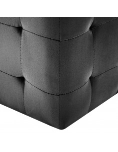 Comodini 2 pz Nero 30x30x30 cm in Tessuto Vellutato