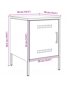 Comodini 2 pz Nero 36x39x50,5 cm in Acciaio