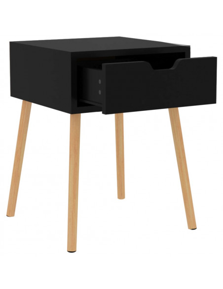 Comodini 2 pz Nero Lucido 40x40x56 cm in Legno Multistrato