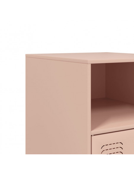 Comodini 2 pz Rosa 34,5x39x62 cm in Acciaio
