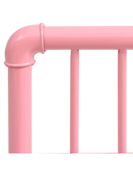 Comodini 2 pz Rosa e Trasparente in Metallo e Vetro