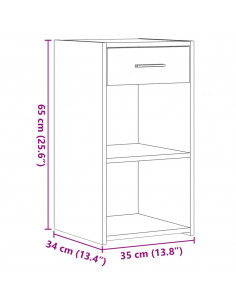 Comodini 2 pz Rovere Fumo 35x34x65 cm in Legno Multistrato