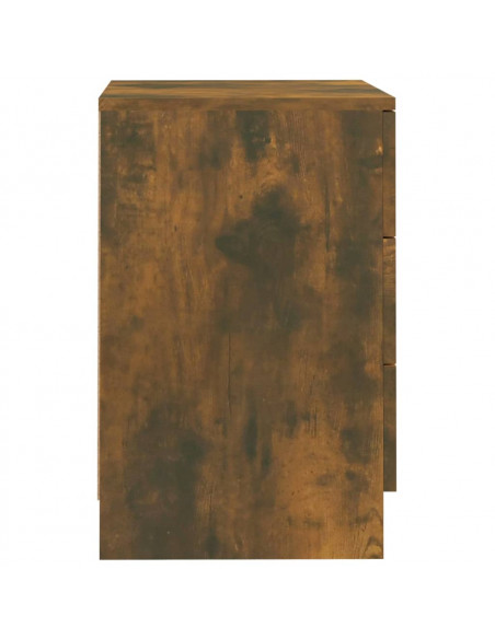 Comodini 2 pz Rovere Fumo 38x35x56 cm in Legno Multistrato