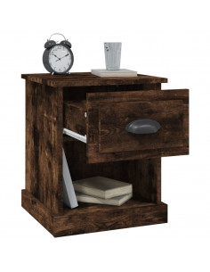 Comodini 2 pz Rovere Fumo 39x39x47,5 cm in Legno Multistrato